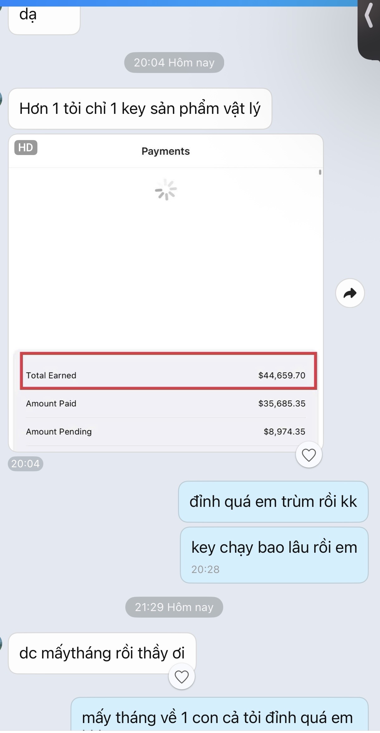 Kết quả học viên 1